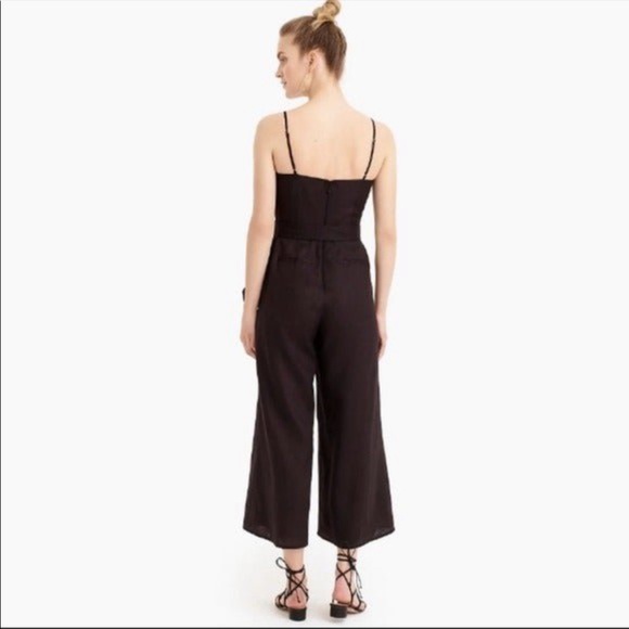 J Crew Linen Tie-Waist Jumpsuit 2 - Picture 4 of 5